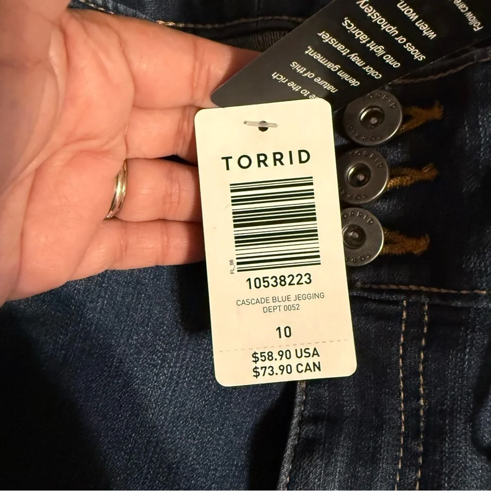 NEW Torrid Skinny Stretch Jeggings in Cascade Blue Sz 10 Casual Comfort
